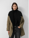 Long green hunting cotton jacket with quilted... | Roberto Verino
