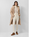 Camel long down jacket with hood - Woman | Roberto Verino