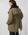 Long green hunting cotton jacket with quilted... | Roberto Verino
