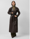 Long brown napa trench coat - Woman - AW2025 | Roberto Verino