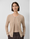 Chaqueta punto lana espiga calada beige - Mujer | Roberto Verino