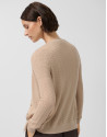 Beige openwork herringbone wool knit jacket | Roberto Verino