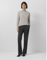 Turtleneck sweater in fine gray wool knit | Roberto Verino