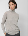 Turtleneck sweater in fine gray wool knit | Roberto Verino