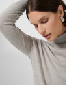 Turtleneck sweater in fine gray wool knit | Roberto Verino