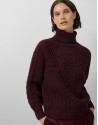 Burgundy thick knitted sweater - Woman - AW2025 | Roberto Verino