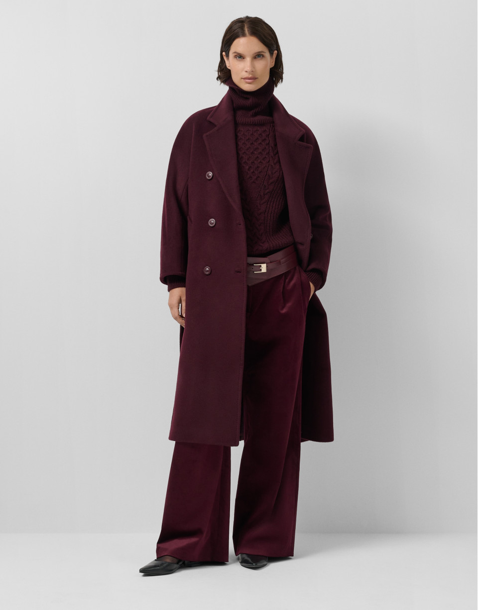 Burgundy thick knitted sweater - Woman - AW2025 | Roberto Verino