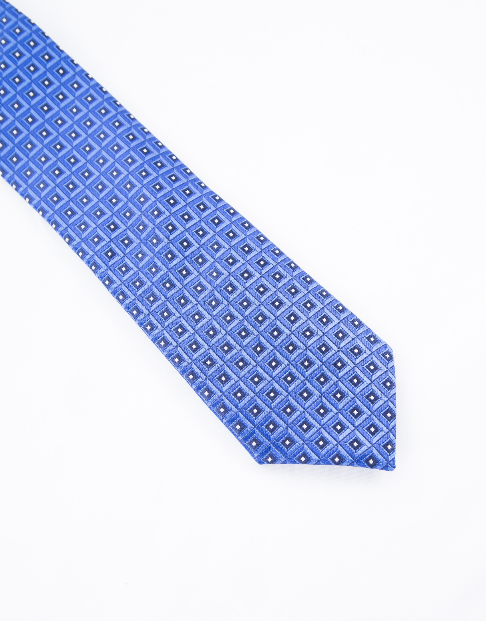Tie with blue motifs