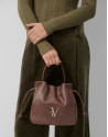 Bolso de mano Daniela Midi piel marrón | Roberto Verino