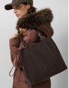 Violet M Hobo Handbag in Brown Nylon - Woman | Roberto Verino