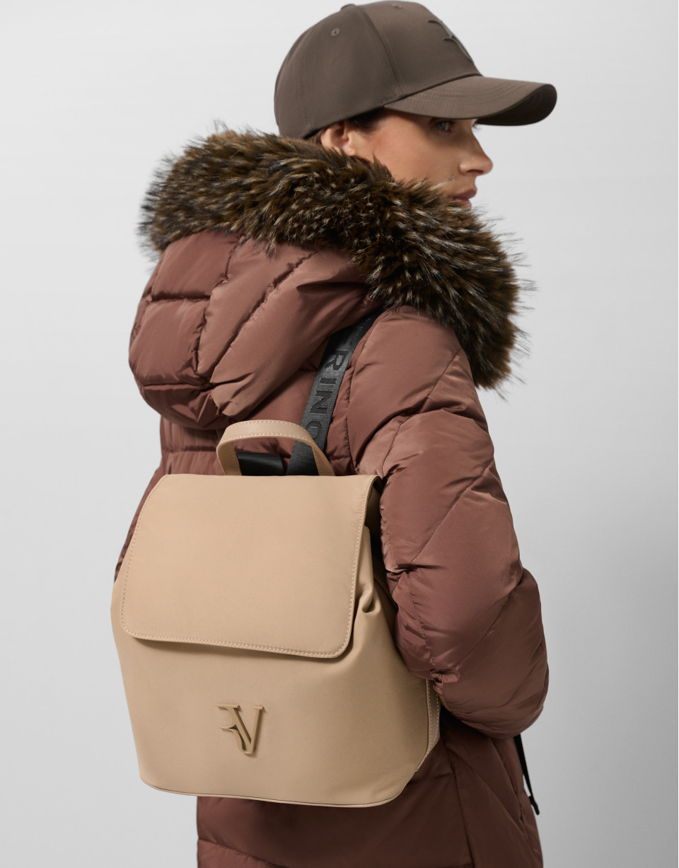 Violeta backpack in beige nylon - Gifts | Roberto Verino