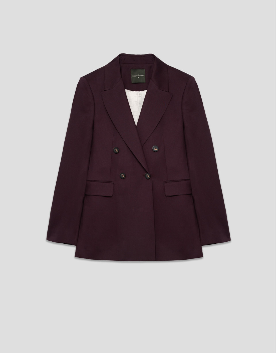 Blazer cruzada lana burdeos - AVANCE OI25 | Roberto Verino