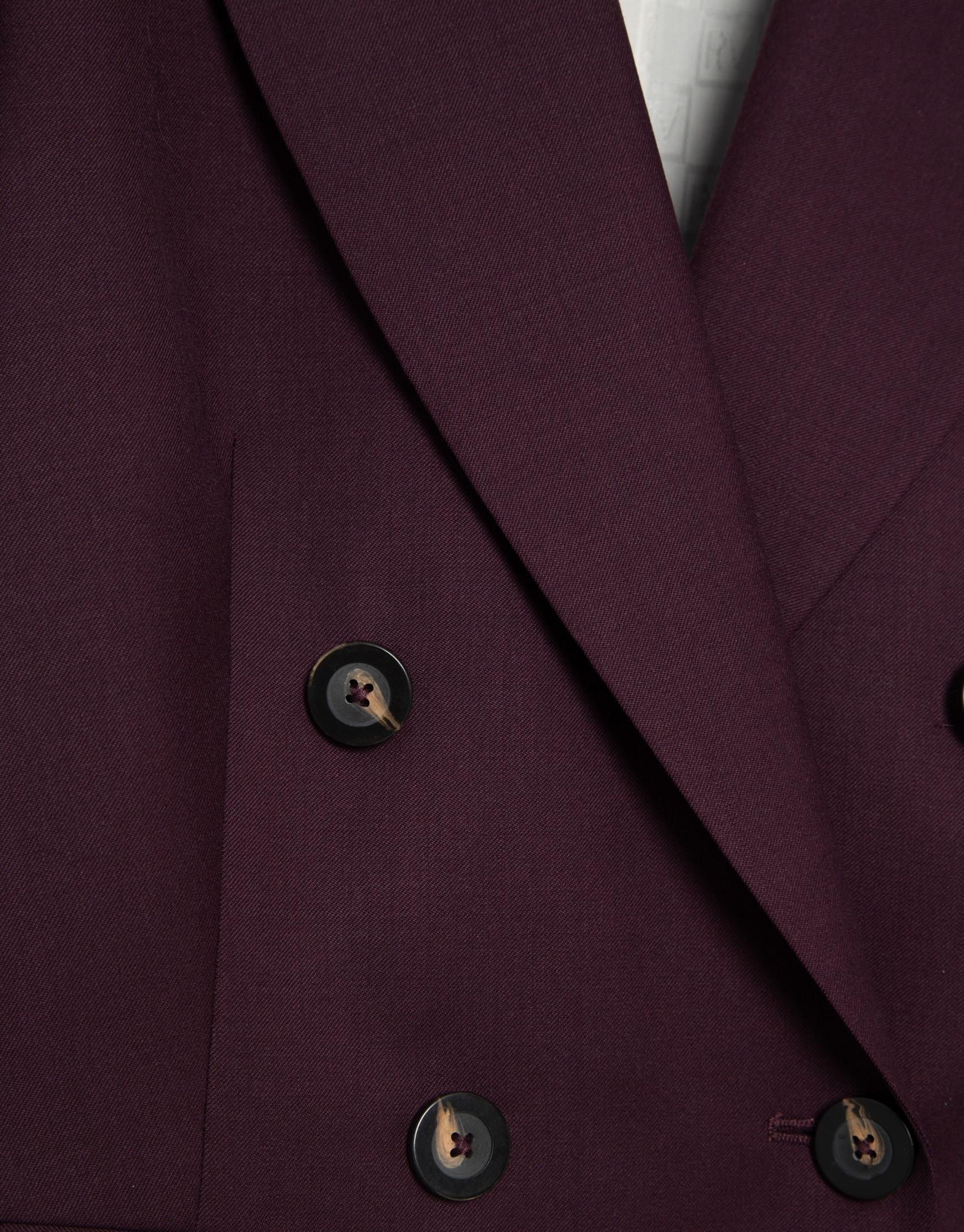 Burgundy wool double-breasted blazer | Roberto Verino