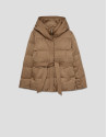 Camel short down jacket with hood - Woman | Roberto Verino