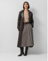 Long brown napa trench coat - Woman - AW2025 | Roberto Verino
