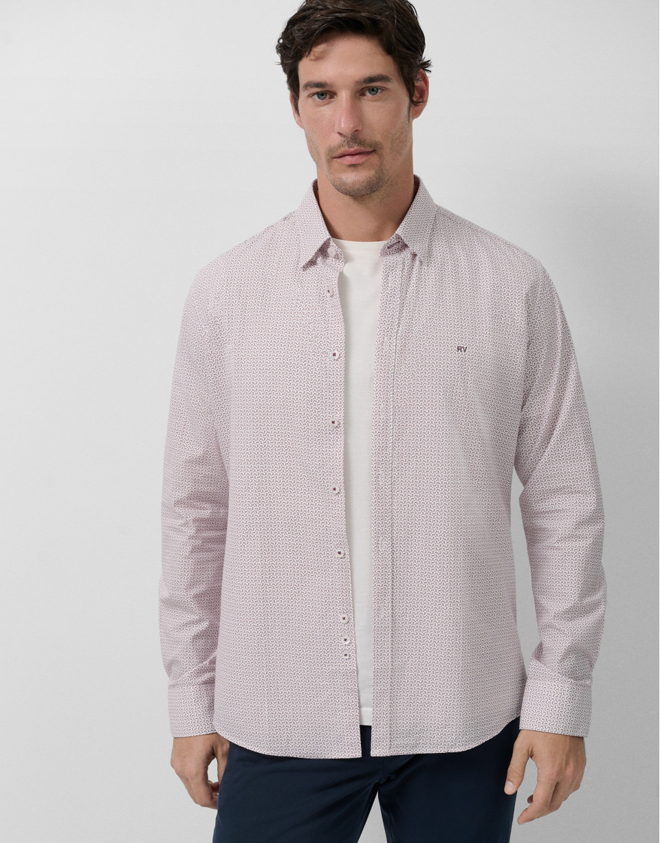 Camisa sport slim ciruela estampado ... | Roberto Verino