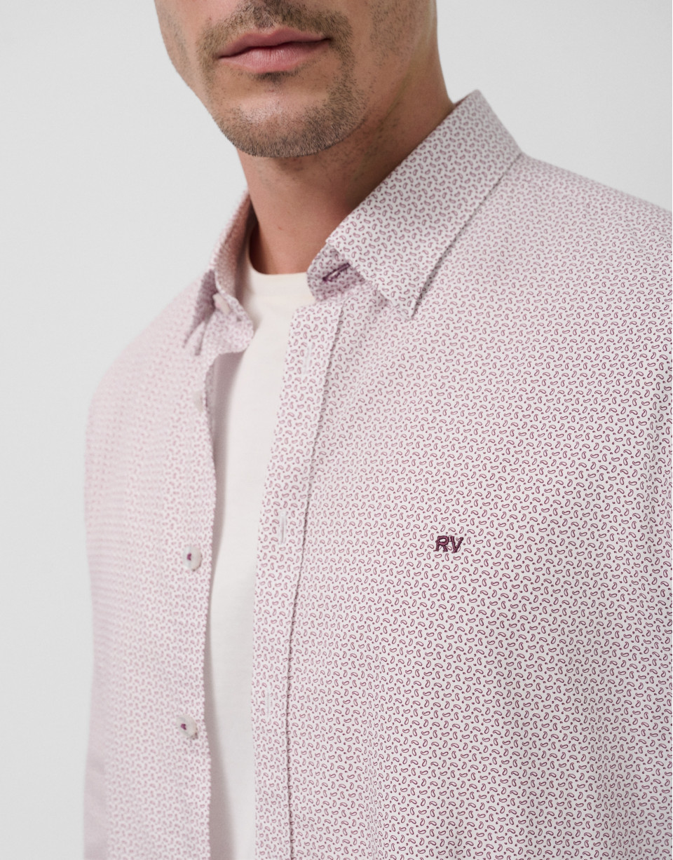 Camisa sport slim ciruela estampado ... | Roberto Verino