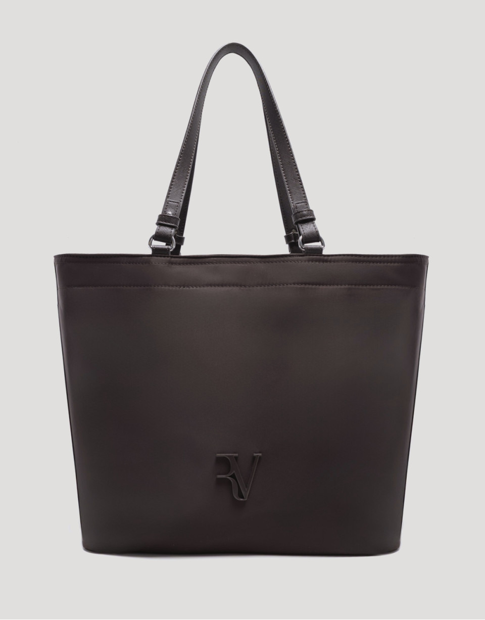 Bolso shopper Violeta nailon marrón - Mujer | Roberto Verino