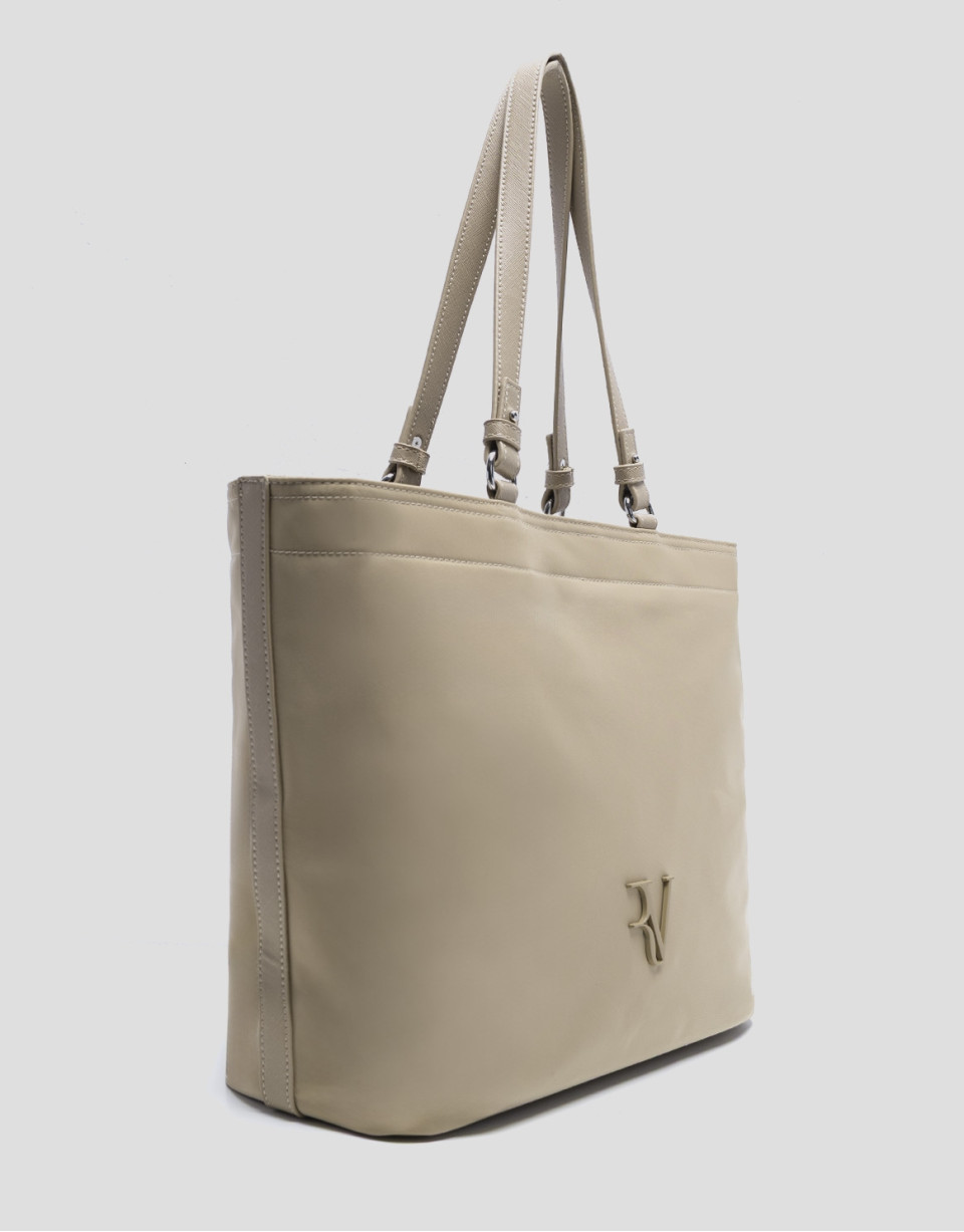 Bolso shopper Violeta nailon beige - Mujer | Roberto Verino