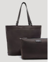Bolso shopper Violeta nailon marrón - Mujer | Roberto Verino