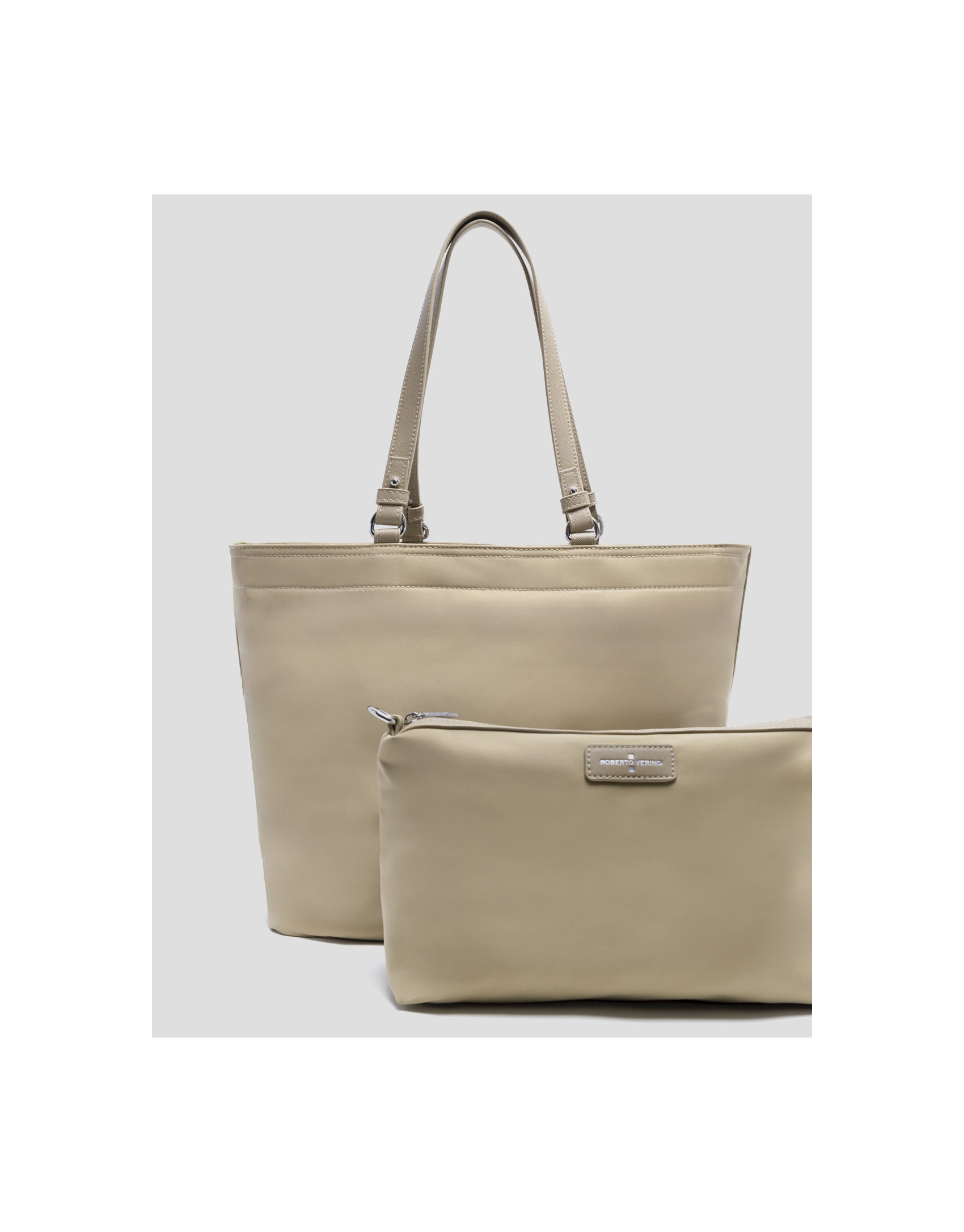 Bolso shopper Violeta nailon beige - Mujer | Roberto Verino
