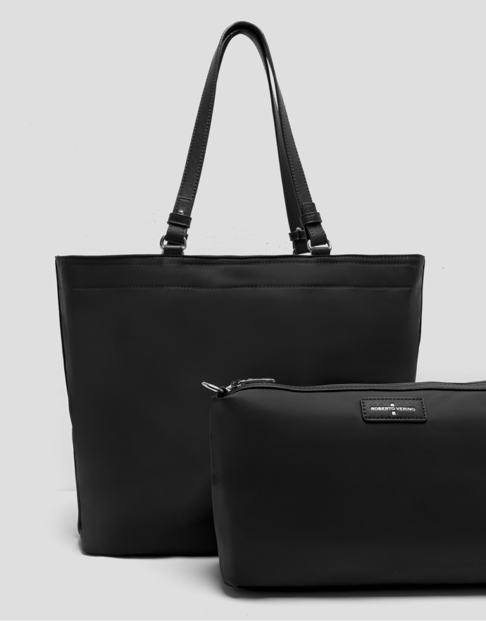 Violeta black nylon shopper bag - Woman | Roberto Verino