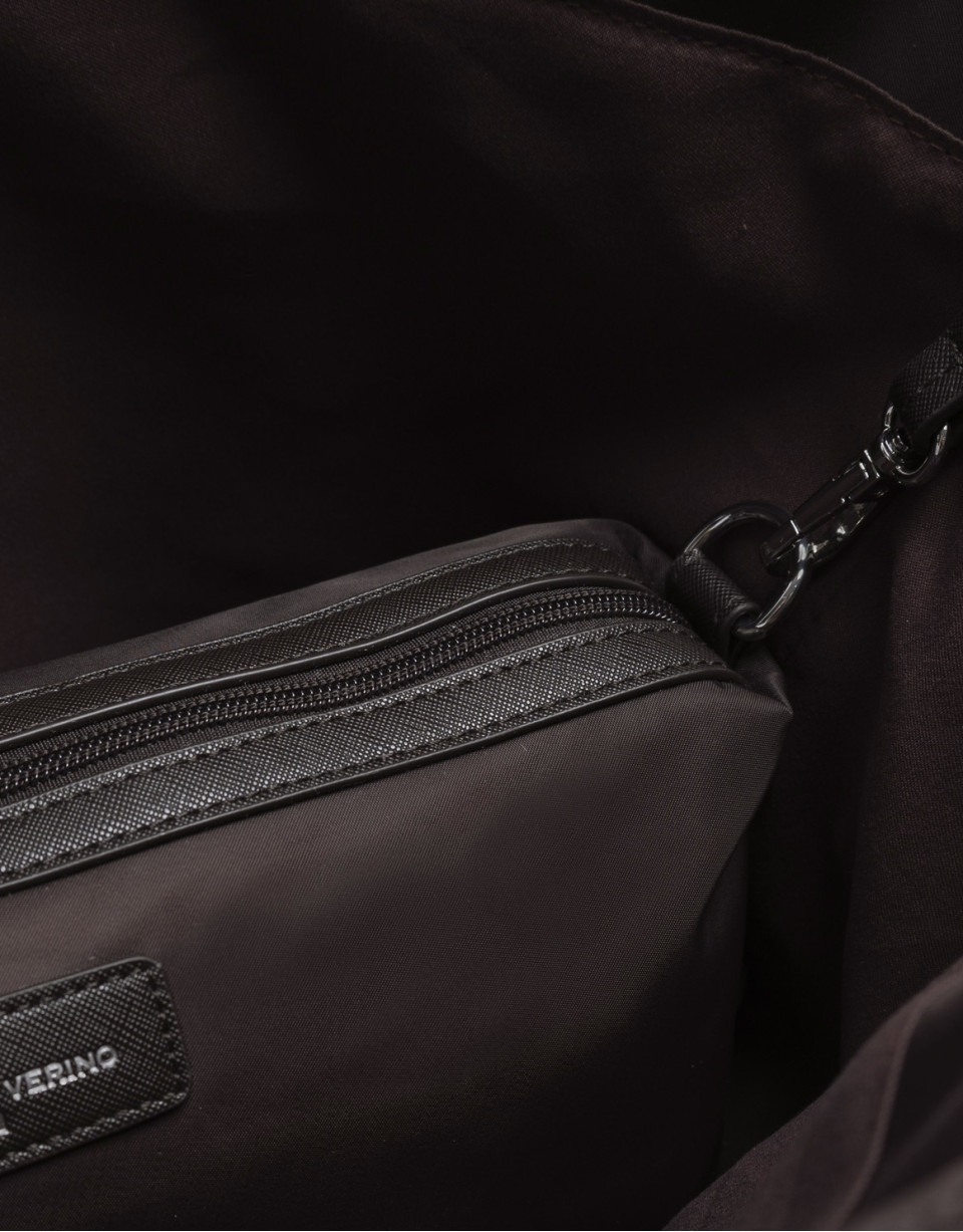 Violet brown nylon shopper bag - Woman - AW2025 | Roberto Verino