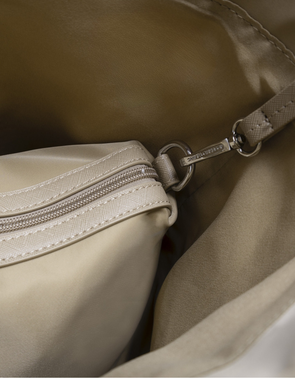 Bolso shopper Violeta nailon beige - Mujer | Roberto Verino