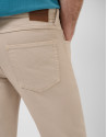 Beige dyed twill five-pocket trousers - Man | Roberto Verino