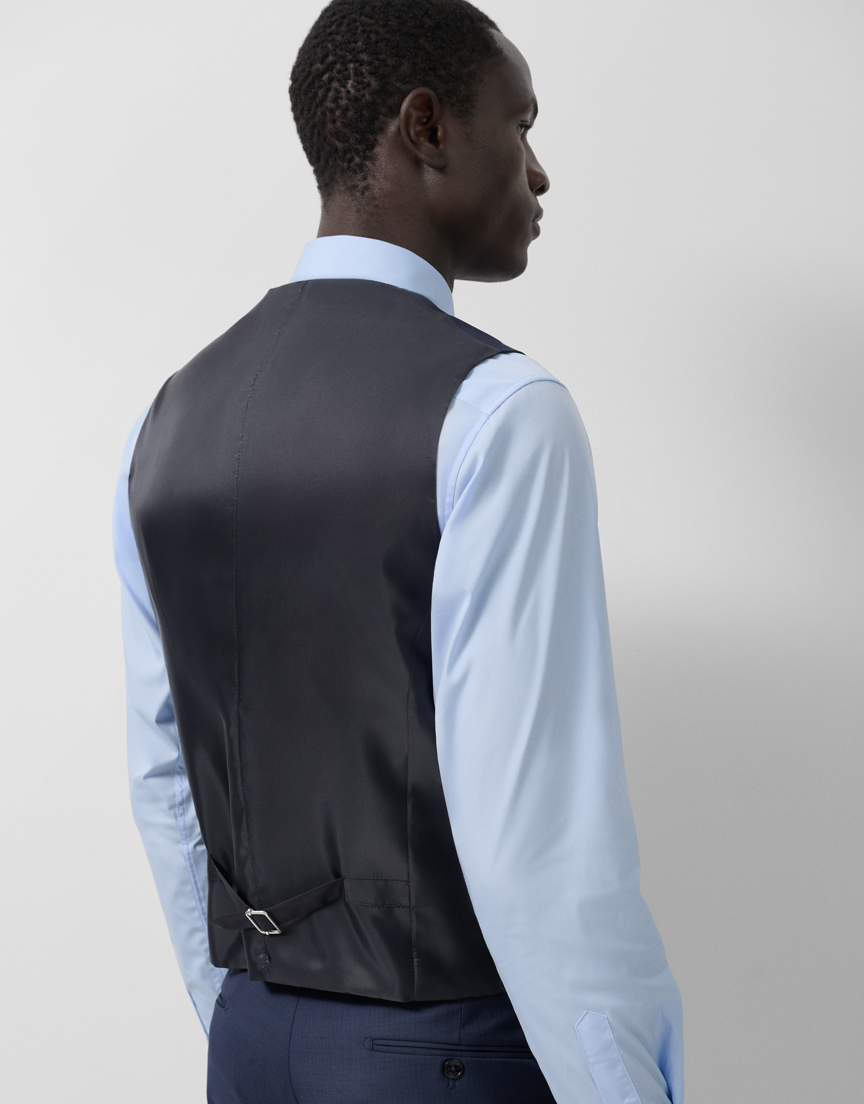 Dark blue blue wool waistcoat - Man - SS2026 | Roberto Verino