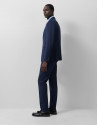 Half canvas slim fit suit in navy blue check | Roberto Verino