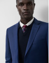 Slim-fit half-canvas suit with navy blue ... | Roberto Verino