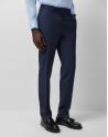 Slim fit half canvas suit in plain navy blue | Roberto Verino