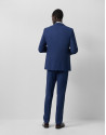 Slim-fit half-canvas suit with navy blue ... | Roberto Verino