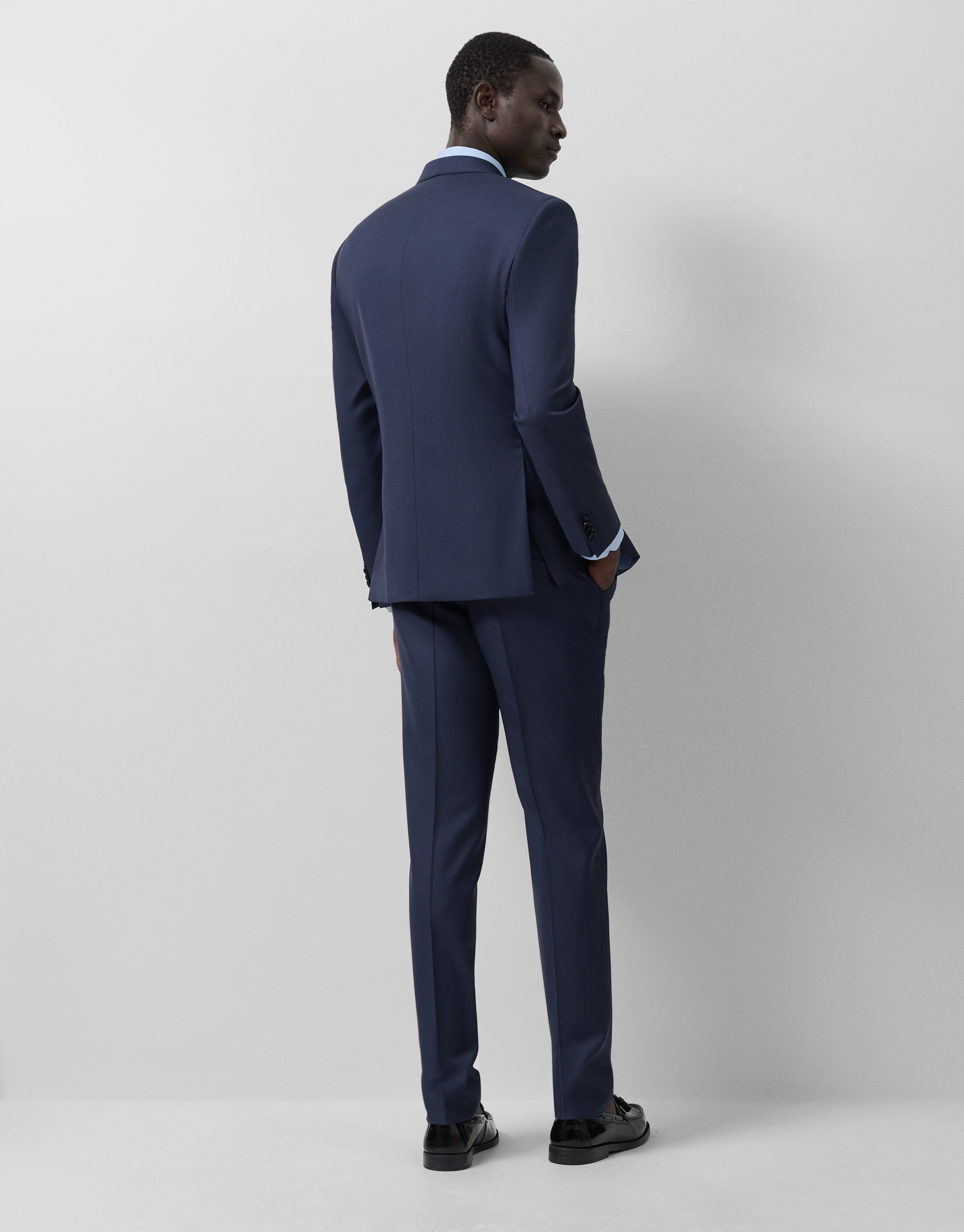 Traje half canvas slim fit liso marino - Hombre | Roberto Verino