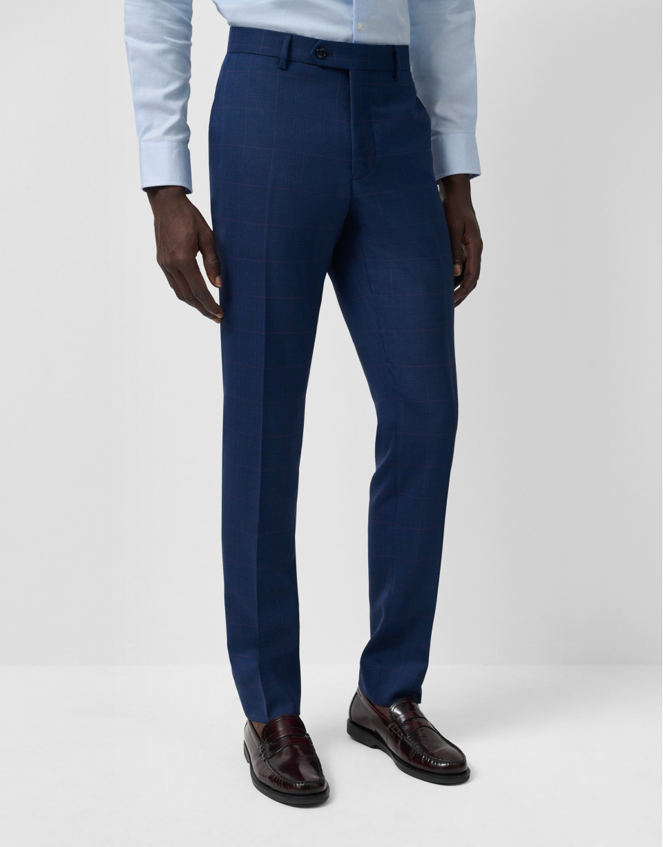 Traje half canvas slim fit cuadro azul perfil... | Roberto Verino