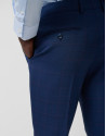 Half canvas slim fit suit in blue check with ... | Roberto Verino