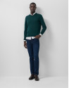 Dark green V-neck sweater - Man - AW2025 | Roberto Verino