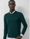 Jersey cuello pico color verde oscuro - Hombre | Roberto Verino