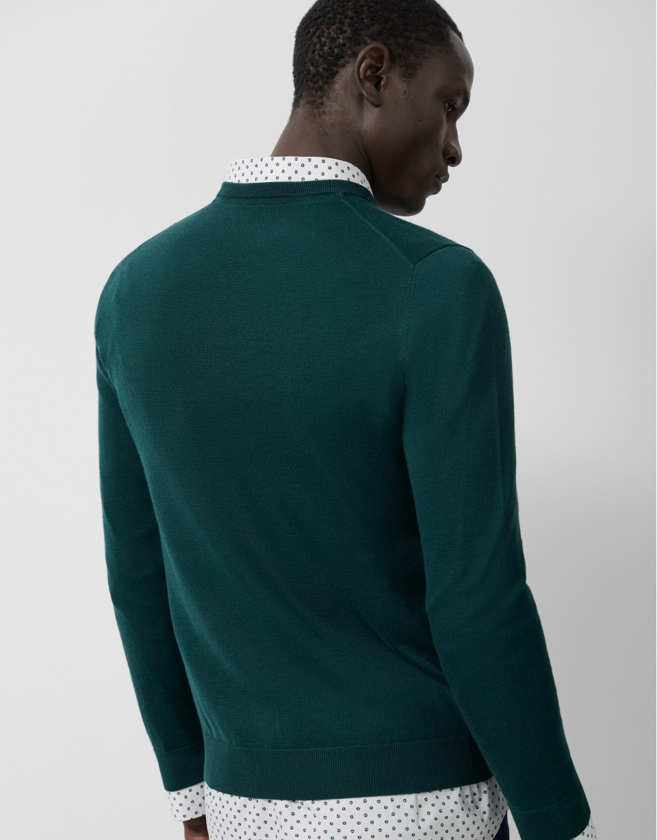 Dark green V-neck sweater - Man - AW2025 | Roberto Verino