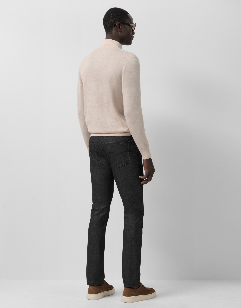 Light mink wool sweater with fantasy work - Man | Roberto Verino