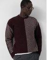 Plum and ecru fantasy sweater - Man - AW2025 | Roberto Verino