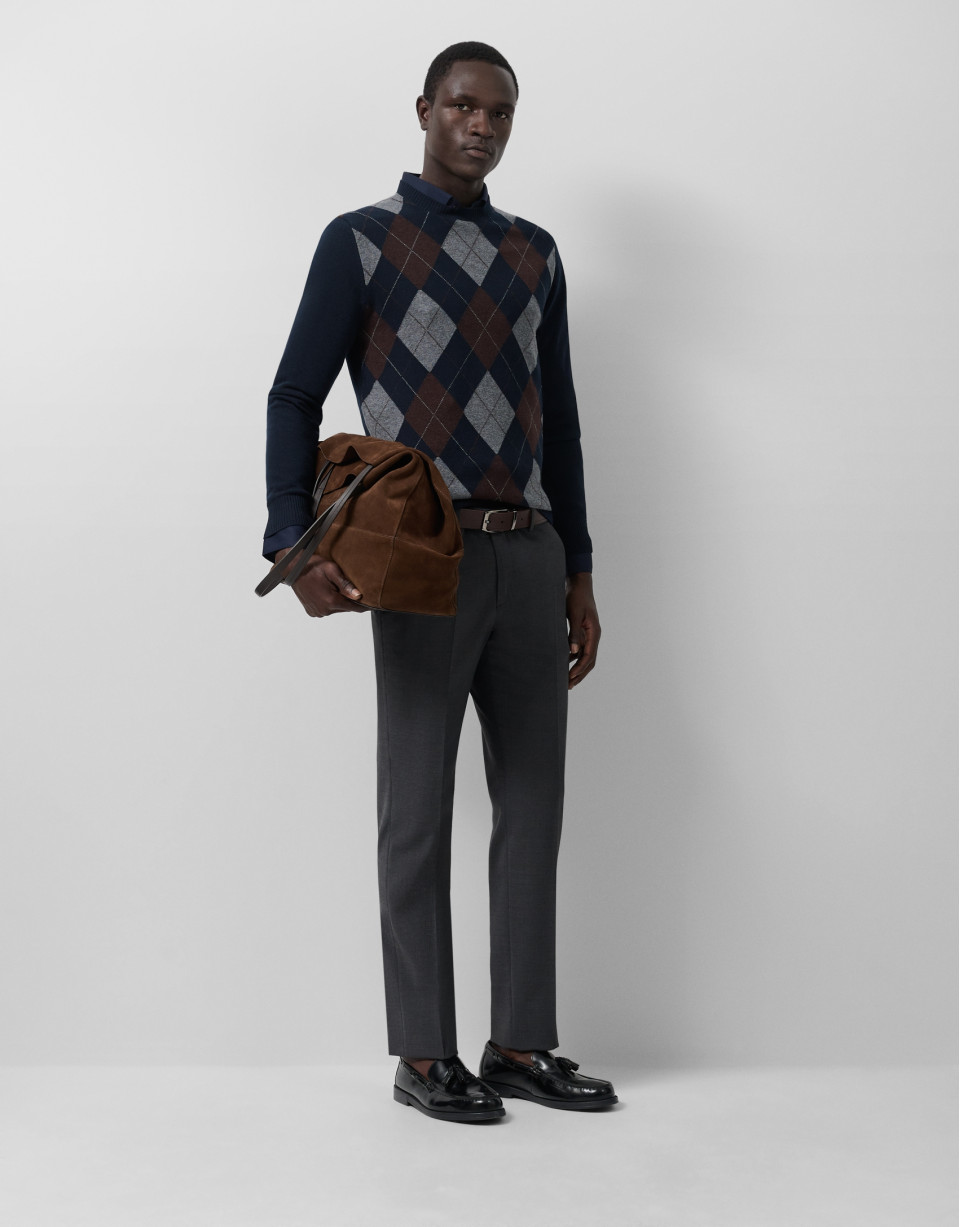 Jersey rombos marino/gris/marrón - Hombre | Roberto Verino