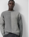 Grey melange and ecru fantasy sweater - Man | Roberto Verino