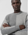Grey melange and ecru fantasy sweater - Man | Roberto Verino