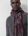 Cashmere wool scarf in plum/raw tones - Man | Roberto Verino