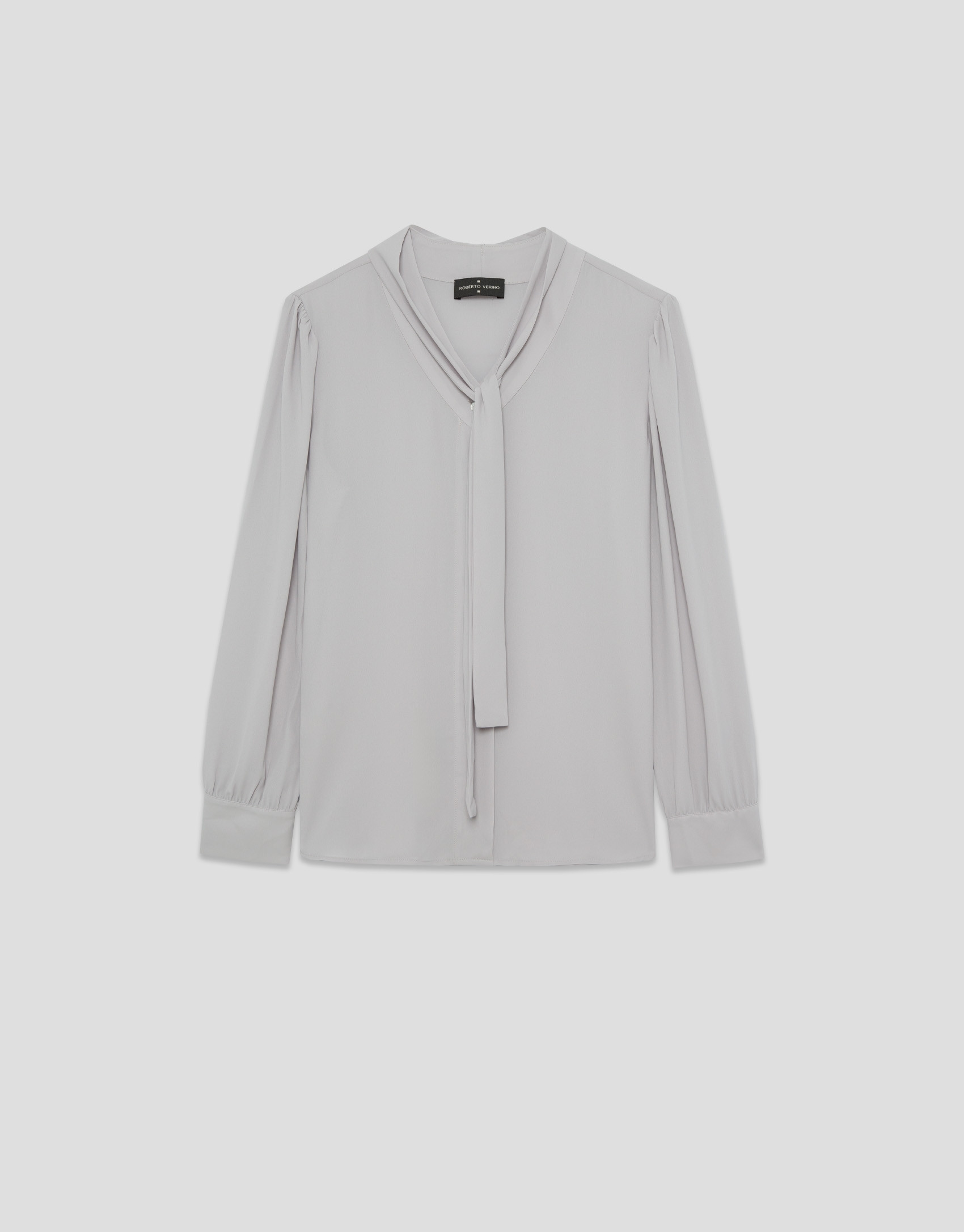 Blusa oversize cuello lazada gris - Mujer | Roberto Verino