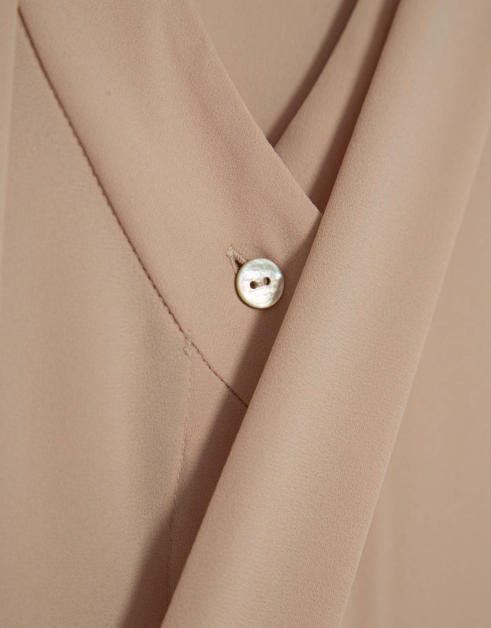 Beige oversized bow-neck blouse - Woman | Roberto Verino