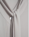 Blusa oversize cuello lazada gris - Mujer | Roberto Verino