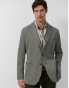 Khaki green structured comfort blazer - Man | Roberto Verino